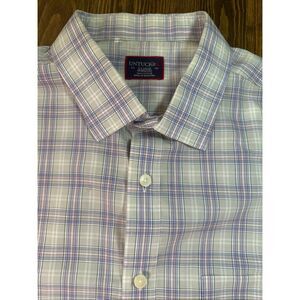 Untuckit Button Up Dress Shirt Plaid Short Sleeve Mens XL  Cotton